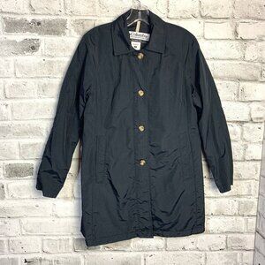 Columbia Vintage 90s Black Lightweight Windbreaker Rain Trench Coat
